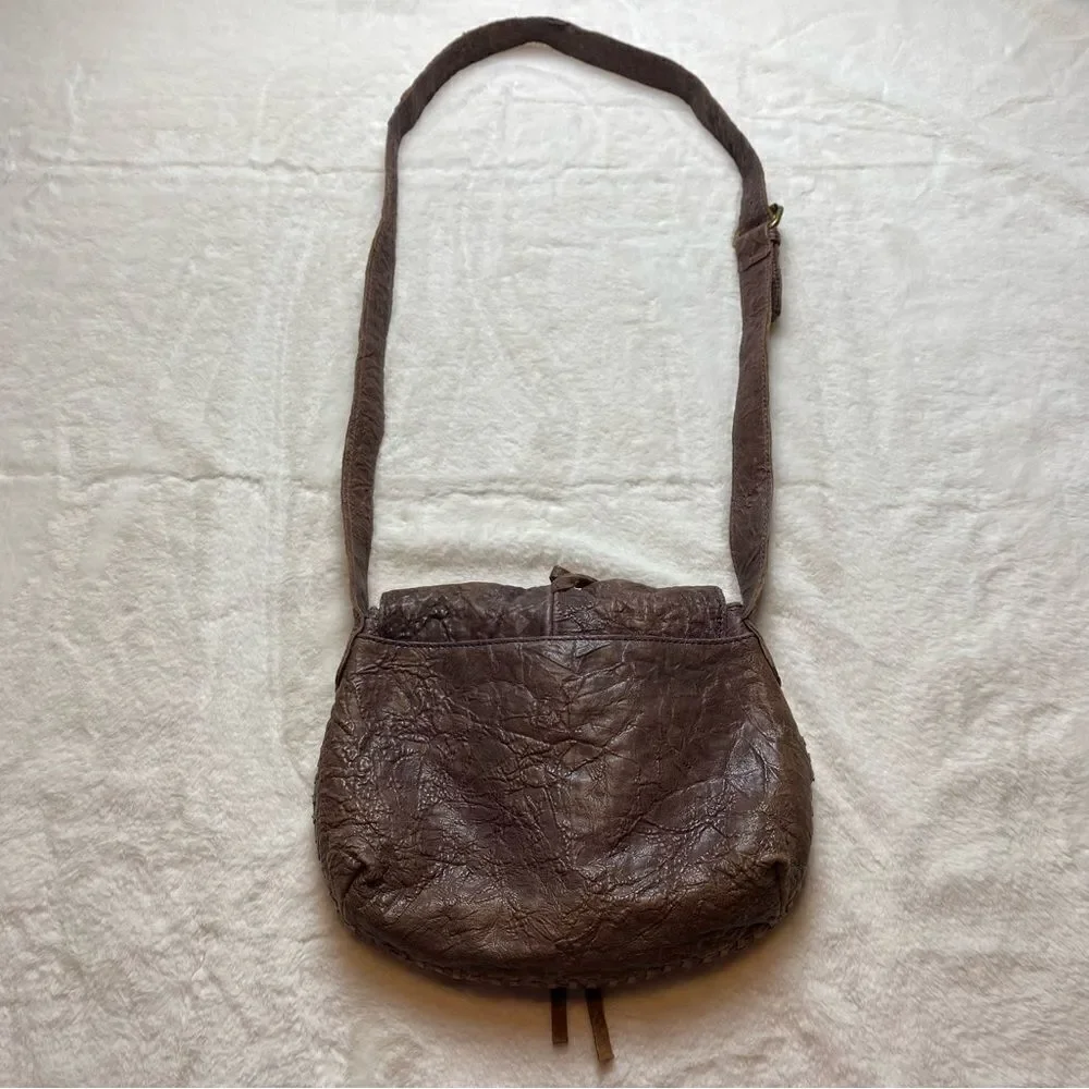 Camila Alcestis MUXO Leather Fringe Front Boho Saddle Bag Style Purse